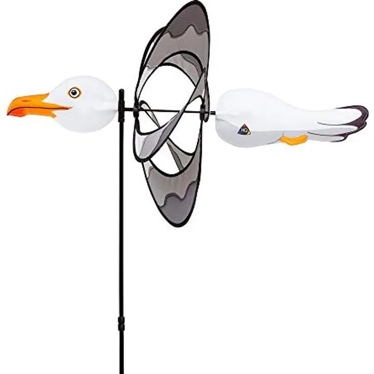 windmühle Möwe 100 x 42 cm Polyester weiß-grau