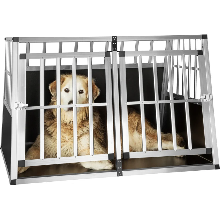 tectake Hundetransportbox doppel mit schräger Rückwand - ohne Trennwand – Bild 3