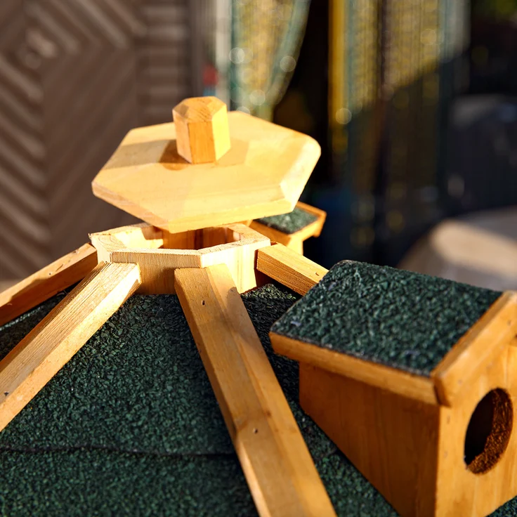 Vogelhaus Vogelvilla Vogelfutterhaus Vogelhäuschen Holz Futtersilo Vogelhäuser – Bild 4