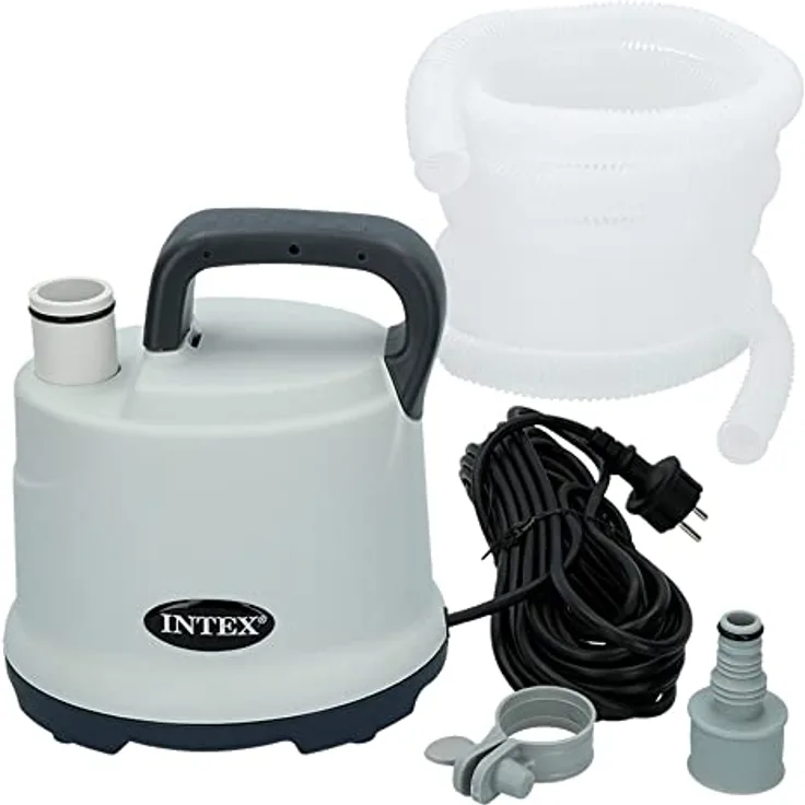Intex 28606 Tauchpumpe für Pool-Entleerung mit Schlauch 3.595 l/h