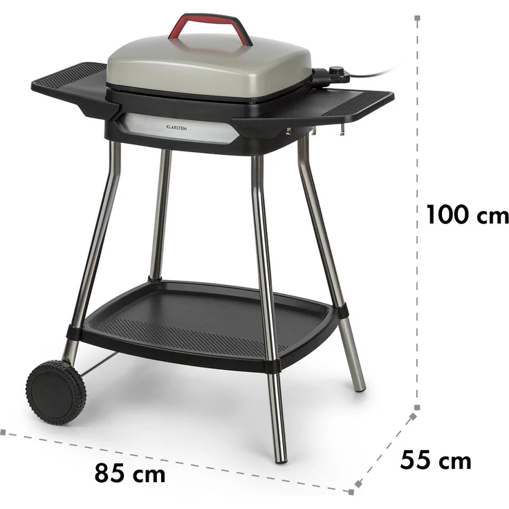 Gatsby Elektrogrill 2000W Antihaft-Grillfläche Seitentische beige / schwarz Schwarz / beige – Bild 10
