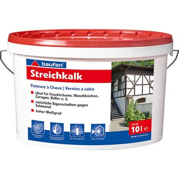Baufan Streichkalk 10 l weiß rein mineralisches Anstrichmittel auf