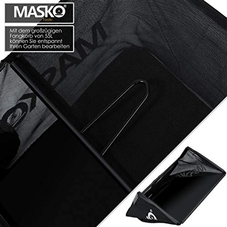 MASKO - Elektro 2in1 Vertikutierer Rasenlüfter 1800 Watt 40cm Arbeitsbreite 55L Fangkorb inkl. Lüfterwalze Lüfter Moosentferner, 5-stufige Arbeitstiefe einstellbar , höhenverstellbarer Holm Schwarz – Bild 5