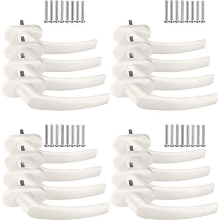 16 x Alu Fenstergriff in Creme RAL 9001 - Stiftlänge 40mm