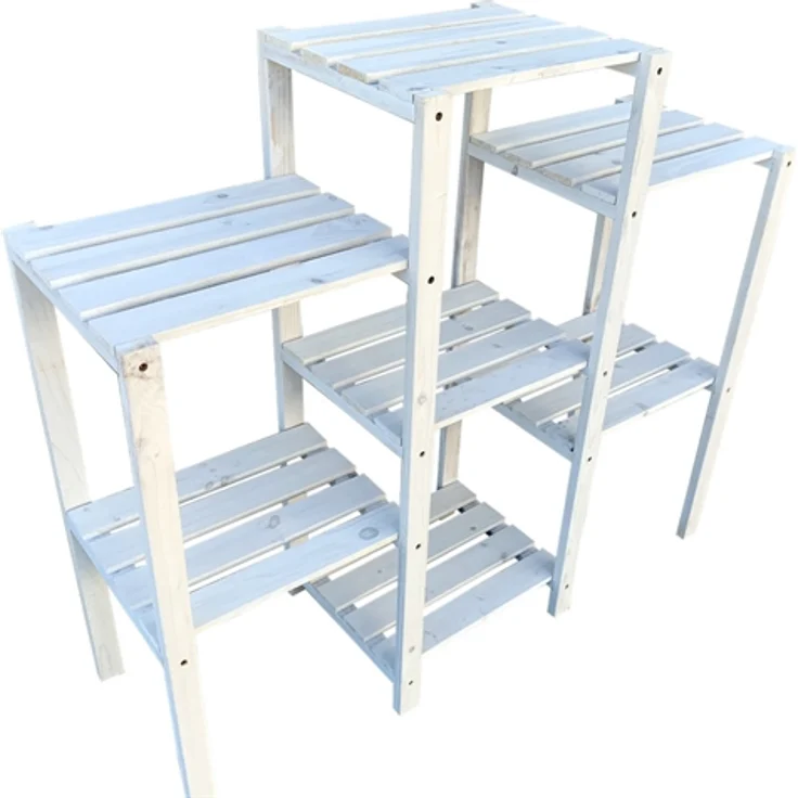 Mucola - Blumentreppe Blumenregal Blumenpodest Pflanzregal Blumenhocker Standregal Weiß – Bild 1