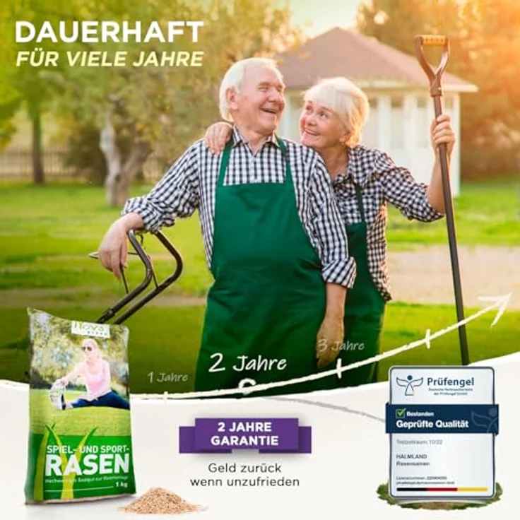 halmland Premium Rasensamen schnellkeimend 10kg, trockenresistent für 400m², ideal für Sport- und Spielrasen, SEHR GUT getestet – Bild 5
