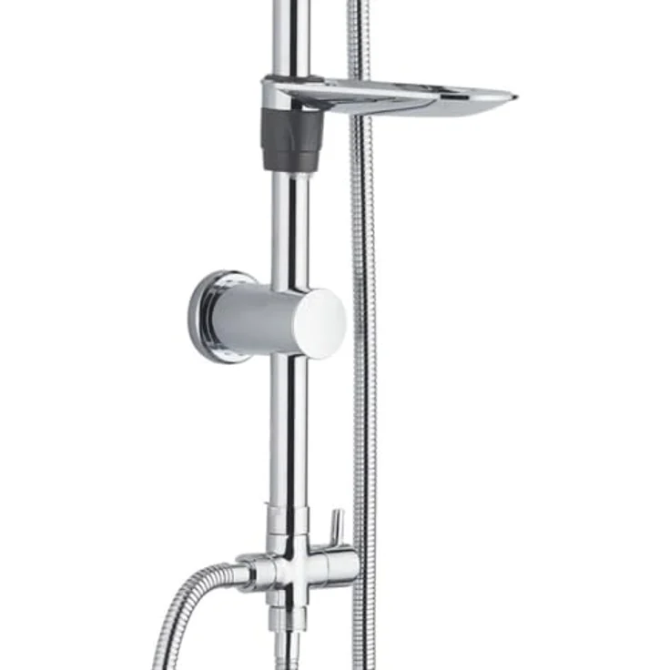 Belvit GROHE QuickFix Precision Flow Thermostat Duschset, Regendusche Ø 20 cm, Handbrause Mehrstrahl, Duschstange 85 cm, SafeStop 38° C, EcoJoy wassersparend, Wandmontage, Chrom Grau – Bild 4