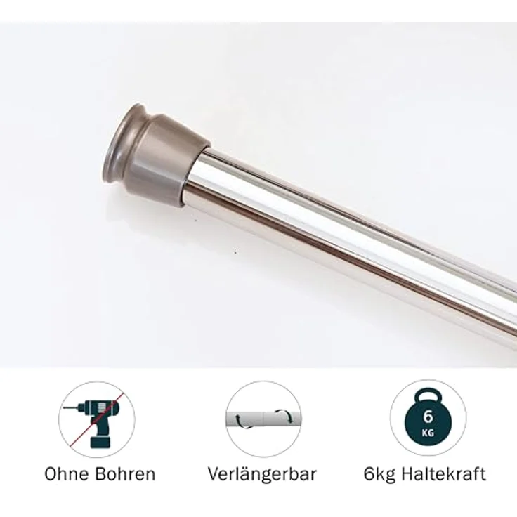 tinycurtains, Türvorhang mit Teleskopstange, einfache Montage in nur 1 Minute ohne Bohren (Türvorhang Bordeaux rot + Stange Silber, Vorhang 195 x 150 cm (HxB); Stange 70-120 cm) – Bild 5