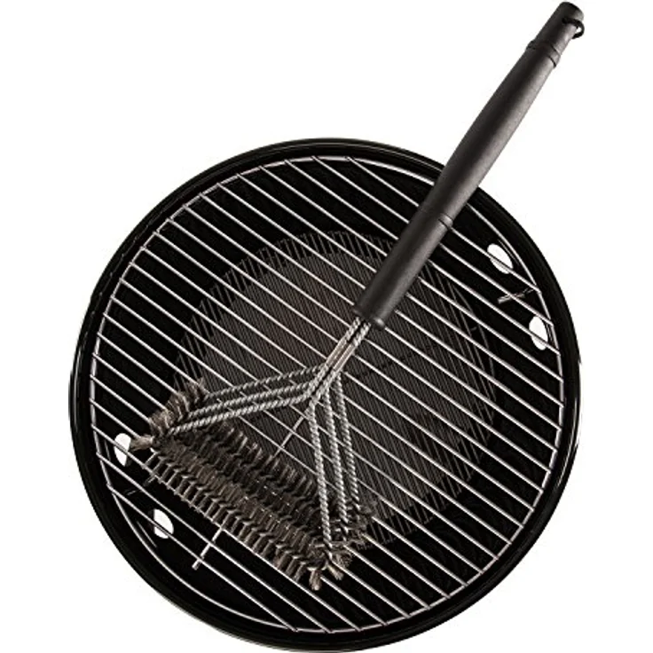Grillbürste Mit 3 Bürstenköpfen Aus Hochwertigem Edelstahl Extra Langer Griff Spülmaschinengeeignet Drahtbürste Für Elektro, Gas Oder Holzkohle-Grill Grillrostbürste von Blumtal – Bild 6