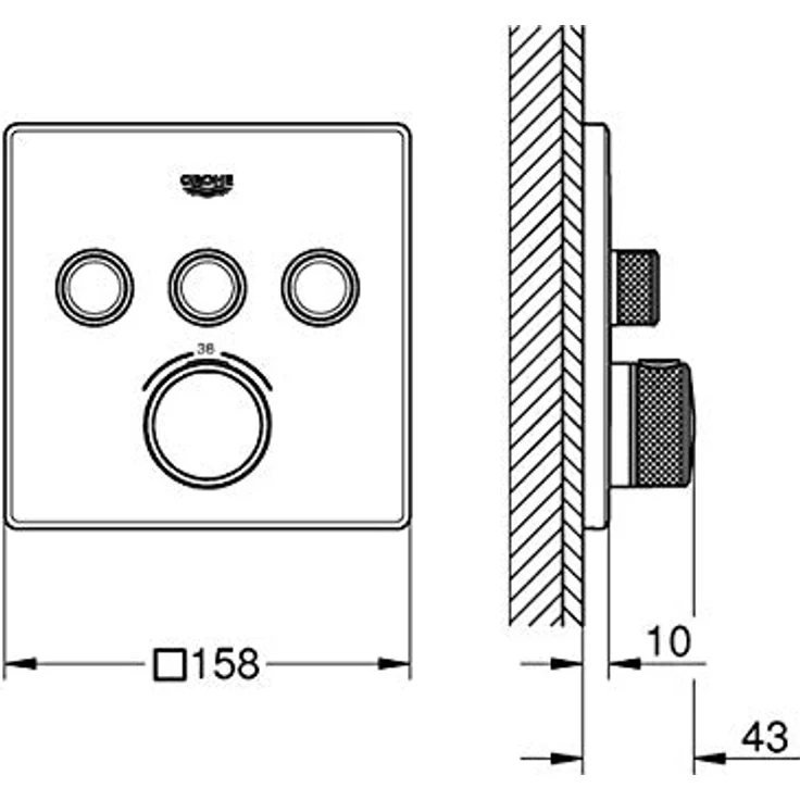 GROHE Grohtherm SmartControl, Duschsystem mit Thermostat und 3 Absperrventilen, Fertigmontageset für Rapido SmartBox, supersteel, 29126DC0 – Bild 2