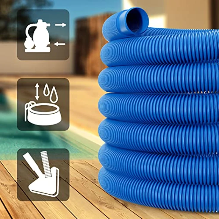 Monzana Schwimmbadschlauch flexibel formstabil UV-Beständig Muffen Schwimmbadschlauch Pumpenschlauch Wasserschlauch Saugschlauch – Bild 6