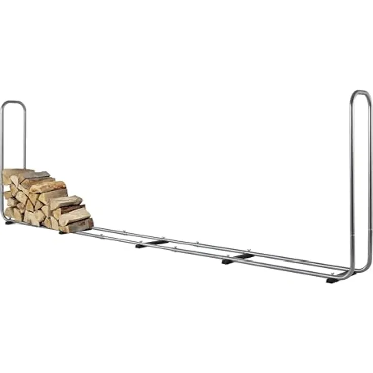 wolfcraft Stapelhilfe Modular XXL, Verstellbare Kaminholzaufbewahrung für bis zu 1,6 m³, wetterfestes Stahldesign, Größenverstellbar 1,7 - 3,2 m Breite