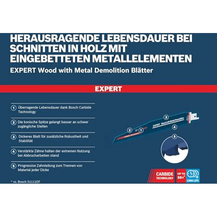 Expert ?Wood with Metal Demolition? S 1167 XHM Säbelsägeblatt, 3 Stück – Bild 6