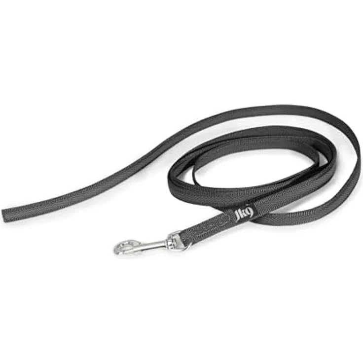 JULIUS K-9 IDC Color & Gray gumierte Leine, strapazierfähiger Textilstoff, 2 m Schwarz-Grau – Bild 1