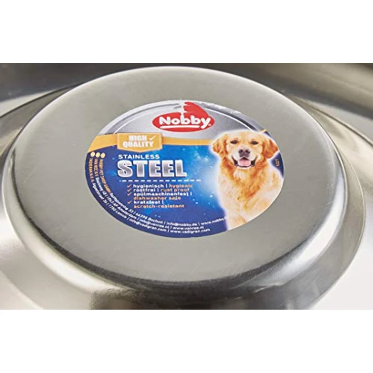 Nobby Welpenfutterring Edelstahl, Ø 29cm (1,2 L), breite Futterrinne zur gemeinsamen Welpenfütterung – Bild 4