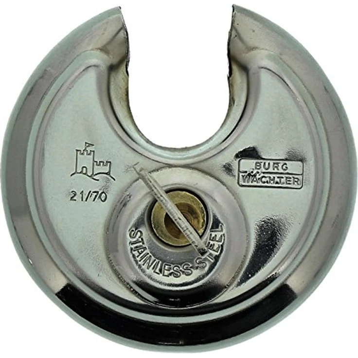 BURG-WÄCHTER Rundbügelschloss Circle 21 70 SB (Verchromter Edelstahl, 9 mm Bügelstärke) silber – Bild 3