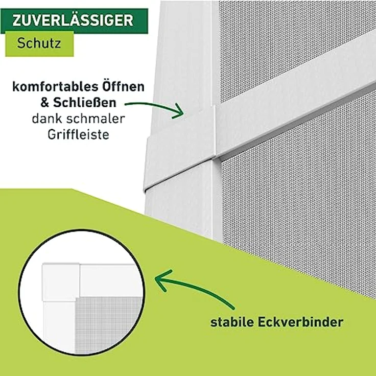 Windhager Insektenschutz Basic Rahmentür, Spannrahmen-Tür, Fliegengitter Tür, Selbstbausatz 100 x 210cm, weiß, 04506 – Bild 5