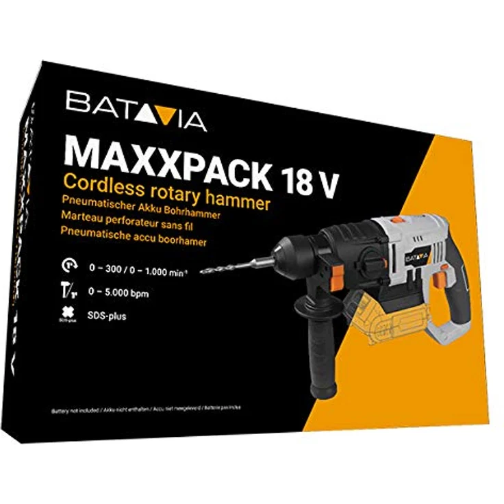 Batavia 7062511 18V Li-Ion SDS BOHRHAMMER, 36 W, 18 V, Grau-Orange – Bild 3