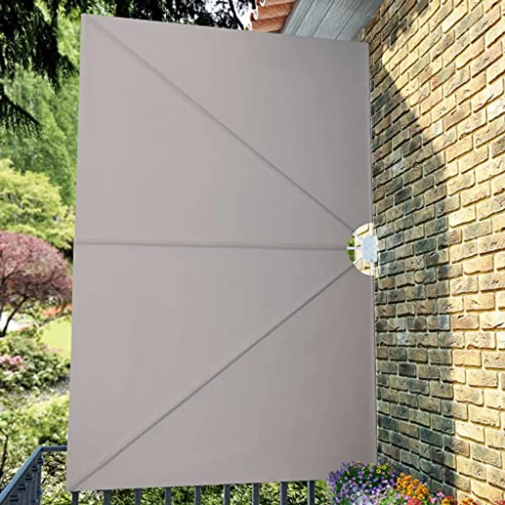 vidaXL Faltbarer Terrassen-Seitenfächer Creme, 300×200 cm, wasser- und schmutzabweisend, UV-beständig, zusammenklappbar – Bild 5