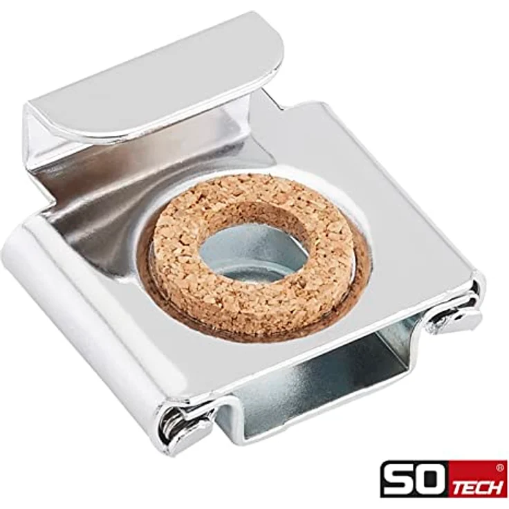 SOTECH 1 Set Spiegelklammern für ungerahmte Spiegel, inkl. Befestigungsmaterial, max. Tragkraft 15 kg, chrom poliert – Bild 4