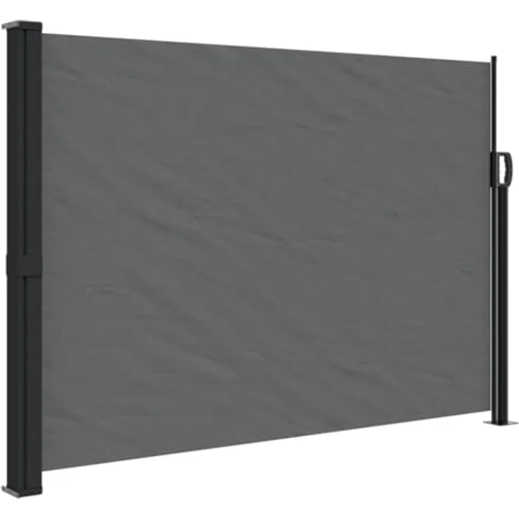vidaXL Seitenmarkise, Wandmarkise mit PU-Beschichtung, Sichtschutz für Balkon Terrasse Garten, Windschutz Markise, Ausziehbar Anthrazit Polyester – Bild 1