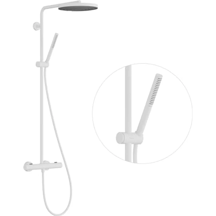 hansgrohe Pulsify S Puro Duschsystem 260, 1jet, Ecostat Fine, Wandmontage, mit PowderRain und schwenkbarem Brausearm – Bild 1