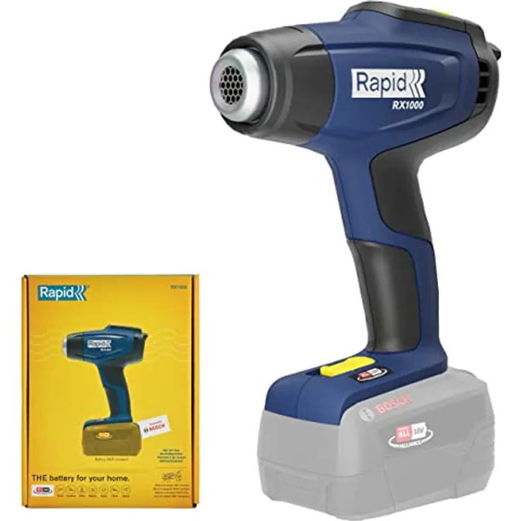 Rapid Akku-Heißluftpistole RX1000, 18V POWER FOR ALL, LCD-Display, Temperatur Bis Zu 550°C
