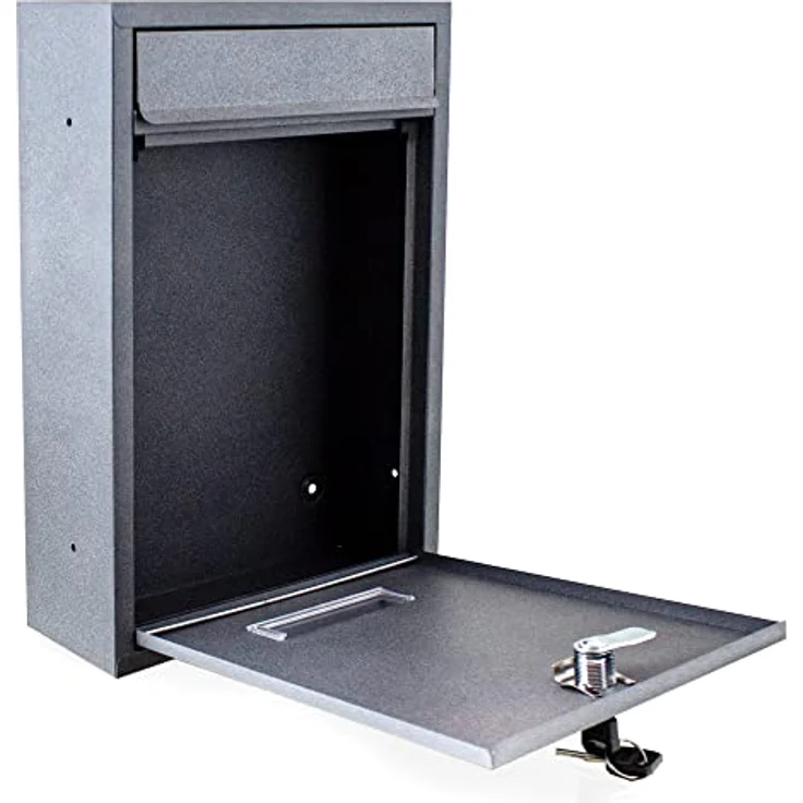 BITUXX® Kompakter Mini Briefkasten, Wandbriefkasten erweiterbar zur Briefkastenanlage, galvanisierter Stahl, anthrazit – Bild 2
