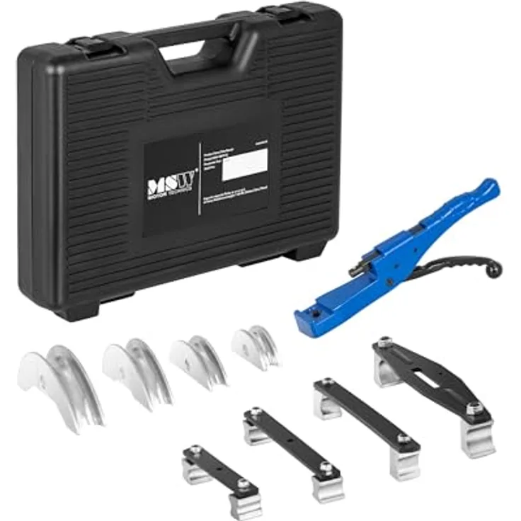 MSW Motor Technics MSW-TBHY-01 Rohrbiegegerät Durchmesser 16-32 mm manuell bis 90° 4 Biegeformen in blau
