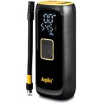 Aqiila Airbird C4, Tragbare Luftpumpe und Hochleistungskompressor mit 4000mAh Akku, LED Licht, intelligentem Drucksensor und schneller Installation, Schwarz
