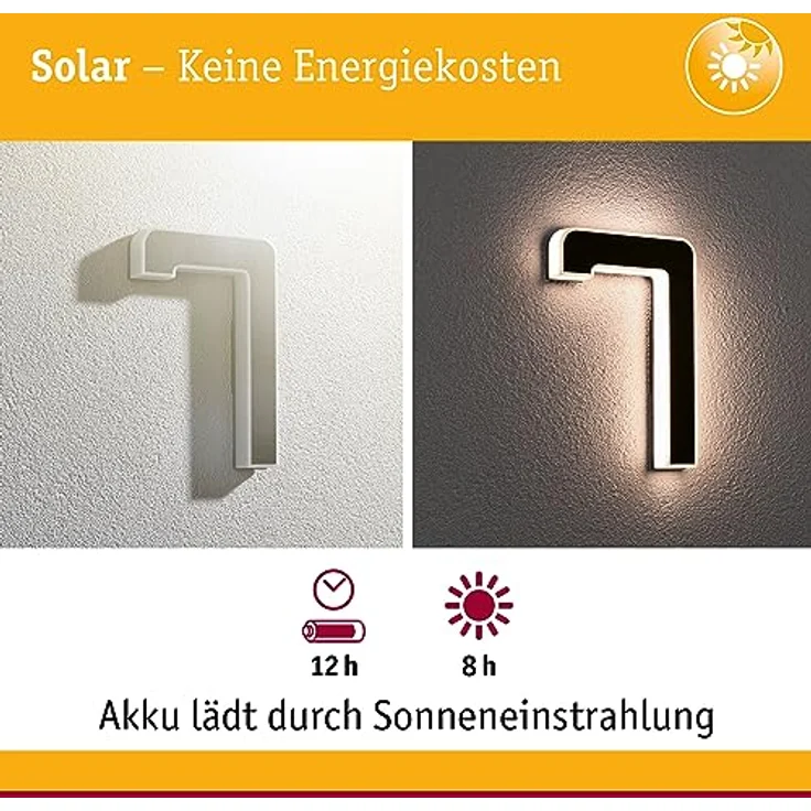 Paulmann Outdoor Solar Hausnummer 7 3000K IP44 Akku wechselbar – Bild 3