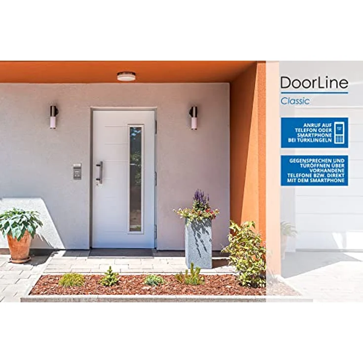 DoorLine Classic Silber Türsprechanlage, Klingel, Türöffner anschließbar, Haustelefon und Handy als Gegensprechanlage, Anschluss a-b 2-Draht – Bild 6