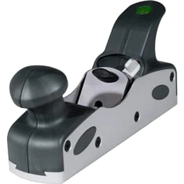 Ulmia Alu-Line Hobel (ohne Gravur, aus Aluminium + recycelbarem Kunststoff, Seitenteile wechselbar, Hobelhörnchen ergonomisch geformt, Handhobel, Holzhobel) HA48-1