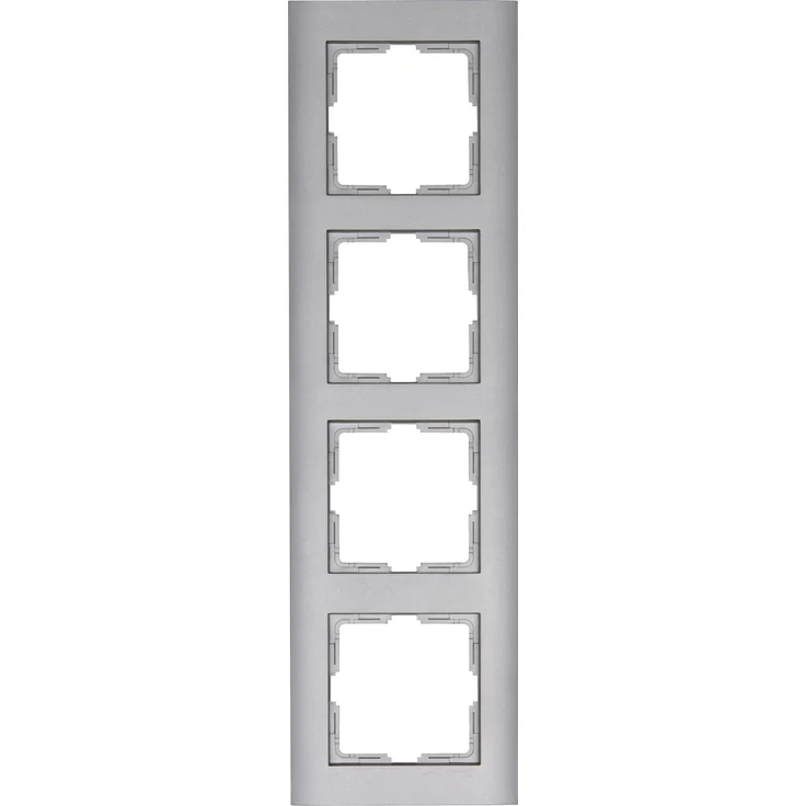 Kopp Abdeckrahmen 4-fach Athenis, stahlfarben, flexibel für vertikale und horizontale Installation – Bild 1