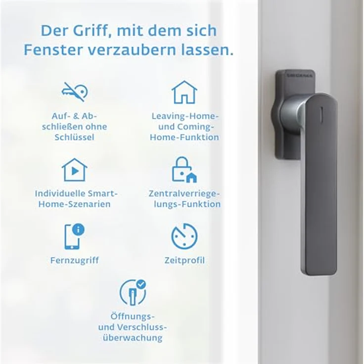 SIEGENIA smarter Fenstergriff anthrazit - Matter kompatibel, mit Fernzugriff und Statusüberwachung – Bild 5