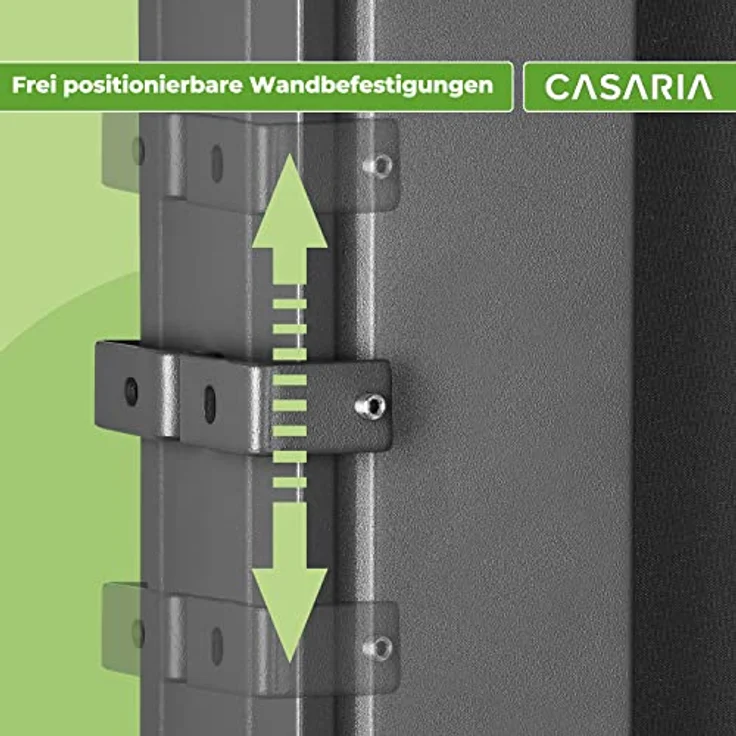 Casaria Seitenmarkise 160-180 x 300 cm Ausziehbar Blickdicht Wasserabweisend Sonnenschutz Markise Balkon Garten Seitenrollo Anthrazit Creme – Bild 5