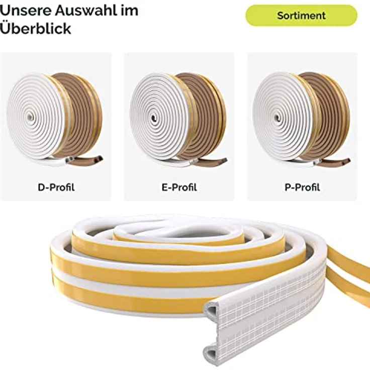 Nematek Insektenschutz-Fensterrahmen Nematek® Dichtungsband für Tür- und Fensterspalten, selbstklebend, weiß/braun, 2 x 3m, bis zu 40% Heizkosteneinsparung – Bild 8