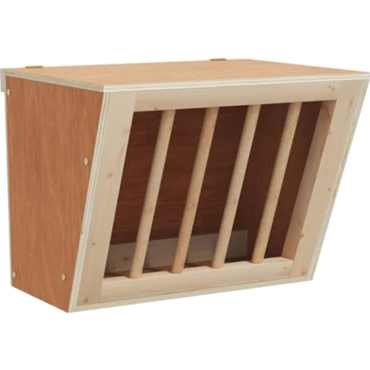 vidaXL Heuraufe für Kaninchen, Sicherer Heuspender aus Massivholz Tanne für Kaninchenkäfig Wand – Bild 1