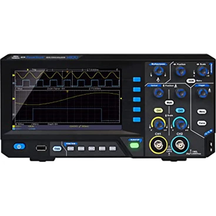 PeakTech 1400 Digital Oszilloskop, 2 Kanal, 5 MHz, 100 MS/s, USB Schnittstelle, PC Software, XY-Modus, Zoom, DSO, P 1400, Schwarz