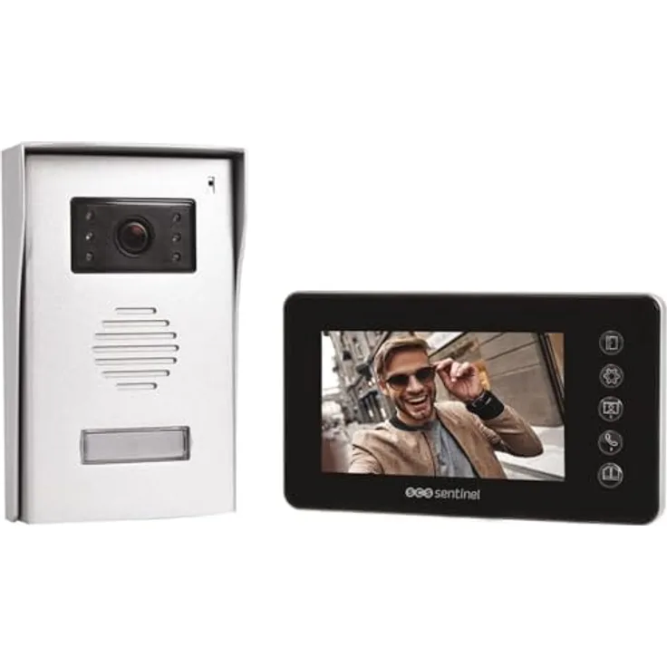 SCS Sentinel Prim'VisioFirst 4.3, Verkabelte Video-Türsprechanlage mit Nachtsicht, Aluminium-Front, 4.3" Monitor, IP44, Vandalensicherung