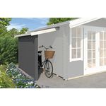 Outdoor Life Schleppdach inkl. Seitenwand 90 x 220 cm carbongrau, für Gartenhaus-Erweiterung und sichere Aufbewahrung von Gegenständen