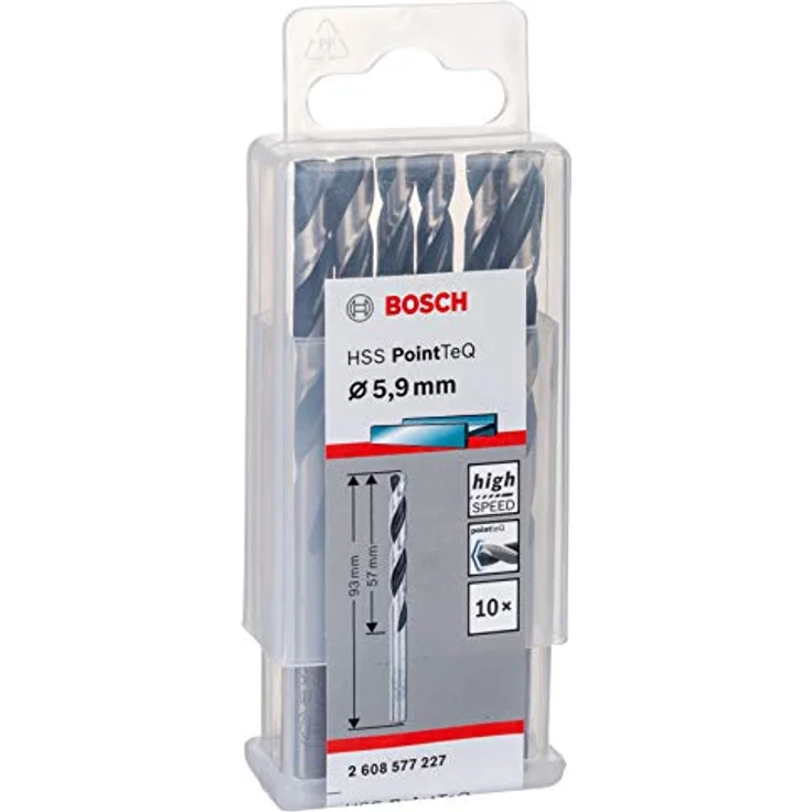Bosch Professional 10 Stück HSS Spiralbohrer PointTeQ (für Metall, 5,9 x 57 x 93 mm, Zubehör Bohrschrauber) – Bild 4