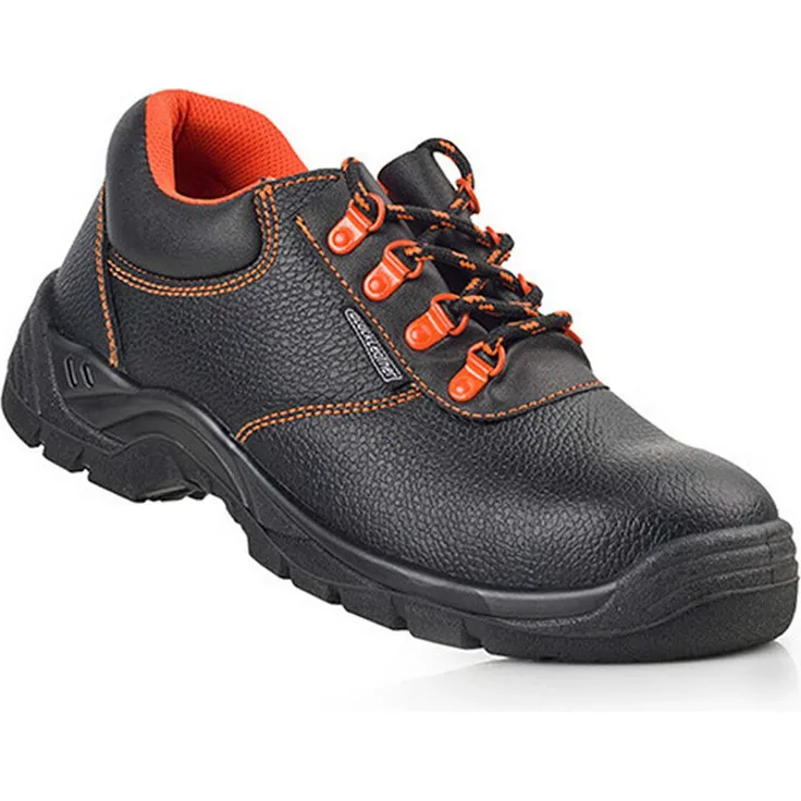 EDM Sicherheitsschuhe S3 SRC, schwarze Lederstiefel mit metallischer Zehenschutzkappe, Größe 46