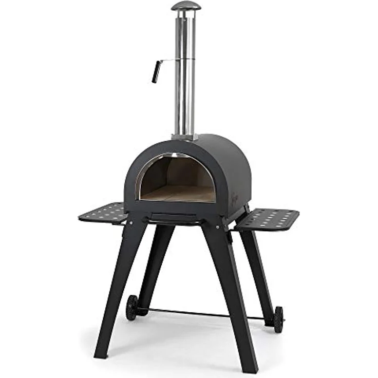 BBQ-Toro Pizzaofen "Havai", Steinbackofen mit Schamottesteinen, 500°C, 2 Seitenablagen, Edelstahl und lackiertes Stahlblech – Bild 4