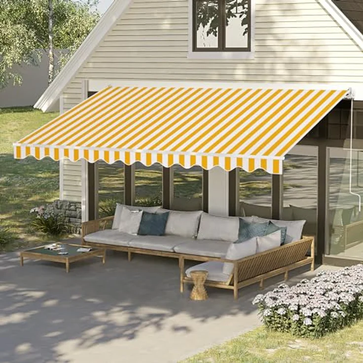 Paramondo Markise Gelenkarm Markise Easy 350x250 cm gelb weiß – Bild 7