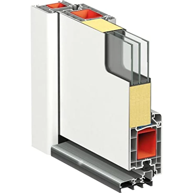 vidaXL Eingangstür, Haustür aus PVC und Aluminium mit verstellbaren Scharnieren, 5-Wege Sicherheitsschloss, weiß – Bild 4