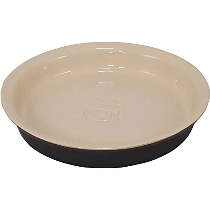 Nobby 82443 Katzen Keramik Schale Miska schwarz/Creme; Ø 16 x 2,5 cm, 0,25 l