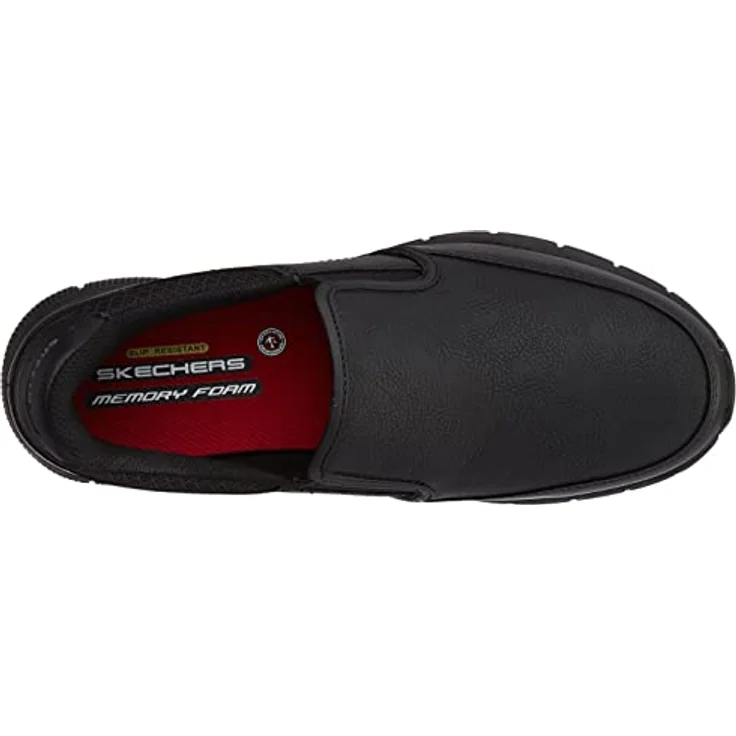 Skechers NAMPA-GROTON Berufsschuh Slipper für Gastronomie, Pflege, Krankenhaus mit Strecheinsätzen, schwarz – Bild 5