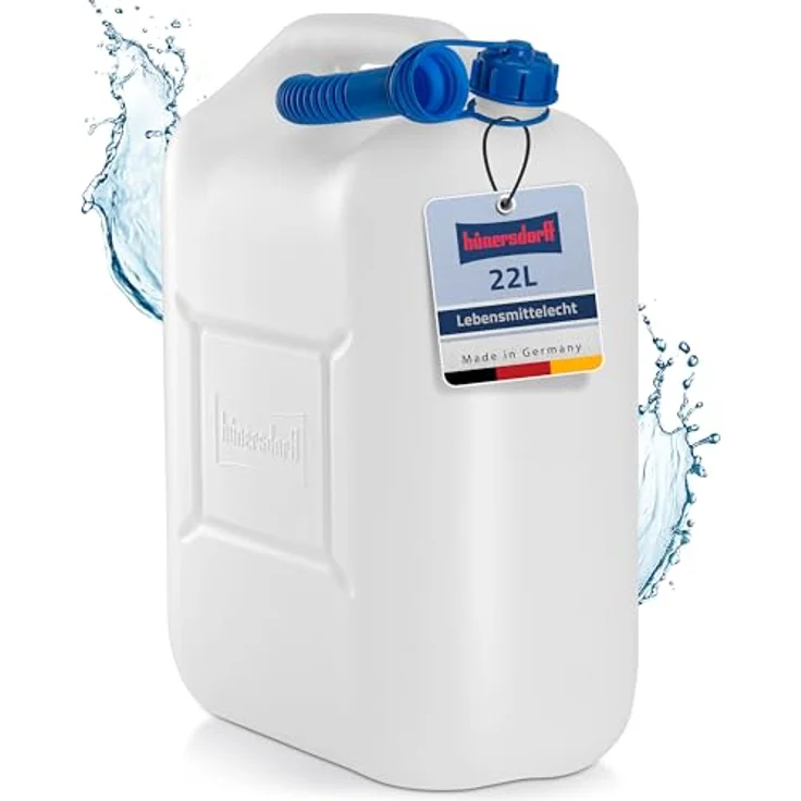 hünersdorff 817600 Wasserkanister ECO 22 L, HD-PE, Weiß, 22l, mit Rohr – Bild 2