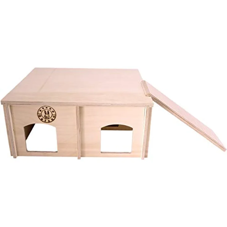 Getzoo Nagerapartment 29x25cm | Geeignet für Goldhamster, Rennmäuse, Degus, Stachelmäuse uvm. | Naturbelassenes Birkenholz | Abnehmbares Dach für leichte Reinigung | Naturnahes Dreikammersystem - Preisvergleich